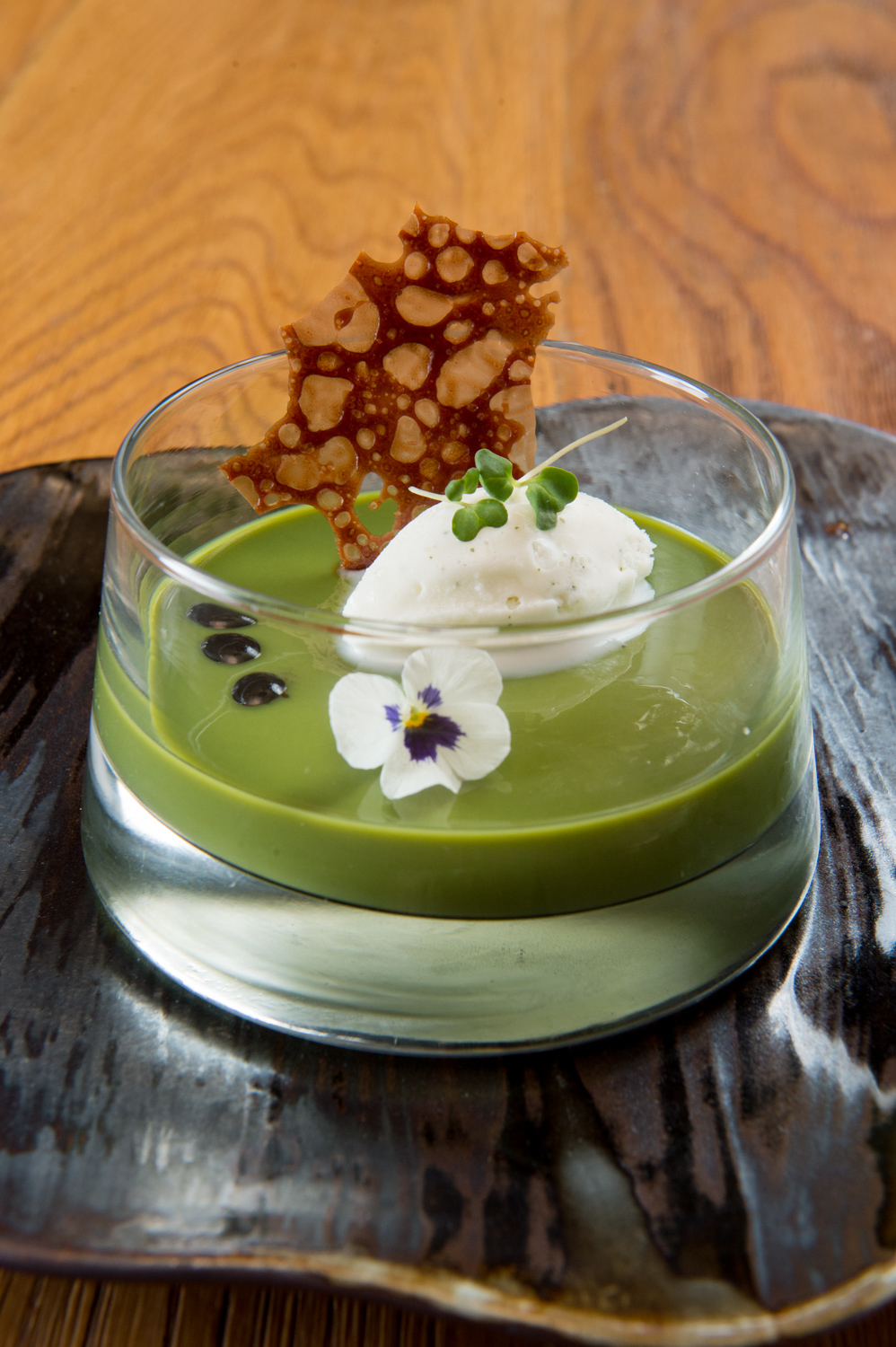 Elements_Matcha Green Tea Cremeux, black sesame, shiso jasmin rice ice-cream